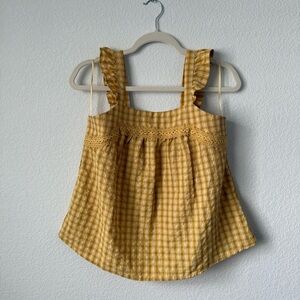 Yellow Gingham Sleeveless Top *Boutique Style*